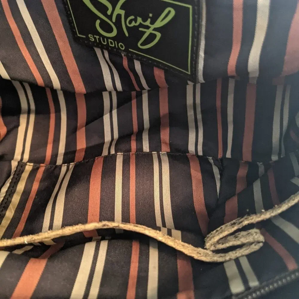 Vintage 90's Y2K Sharif Studio Hobo Bag Woven Snake and Leather
